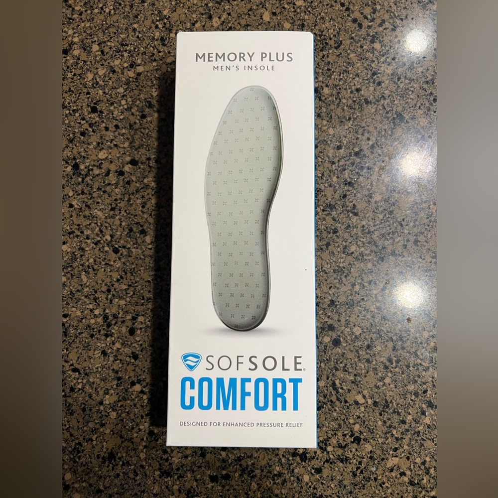 NIB Men’s Sofsole Comfort Memory Plus Insole, Fits Size 7-13